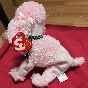 Ty Pink Beanie Babies Plush Poodle with Bow. Brigitte April 20, 2000